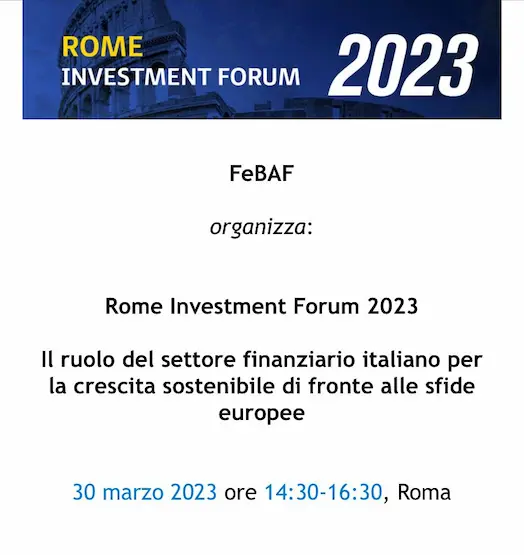 FeBaf organizes Rome investment Forum 2023